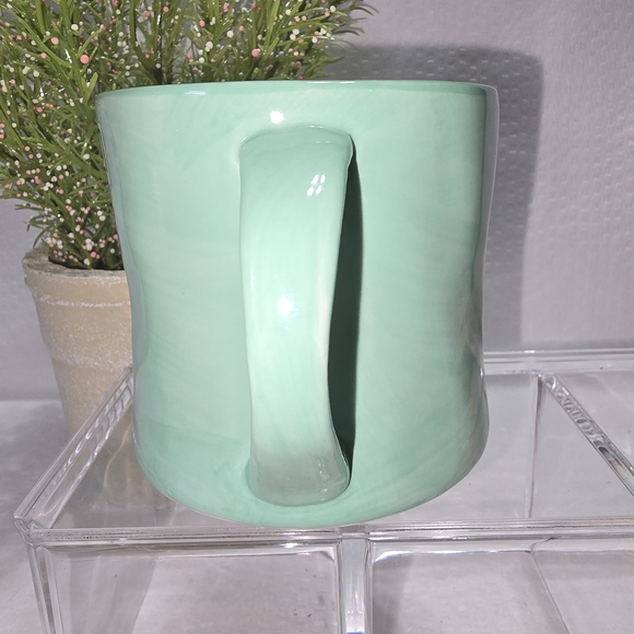 Anthropologie Mint Green Ceramic Mug with Hand Painted Letter F - Picture 2 of 7